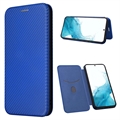 Samsung Galaxy A34 5G Preklopný Puzdro - Uhlíkové Vlákno - Modrá