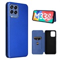Samsung Galaxy M33 Flip Case - uhlíkové vlákno - modrá