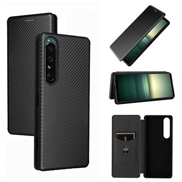 Sony Xperia 1 IV Flip Case - uhlíkové vlákno