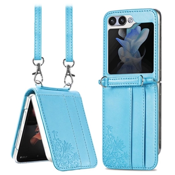 Samsung Galaxy Z Flip5 Floral Print Puzdro s Remienkom