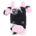 Fluffy Plush iPhone 13 Hybridný prípad - čierna krava