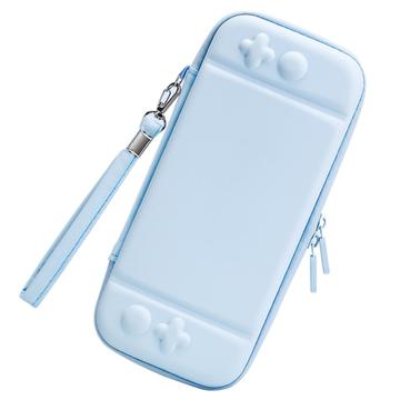 Nintendo Switch Jednofarebné PU kožené puzdro na prenášanie Nárazuvzdorné prenosné puzdro - Sky Blue