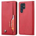 Séria Card Set Samsung Galaxy S23 Ultra 5G Peňaženkové Puzdro - Červená