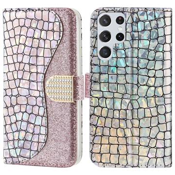 Croco Bling Series Samsung Galaxy S23 Ultra 5G Puzdro do Peňaženky