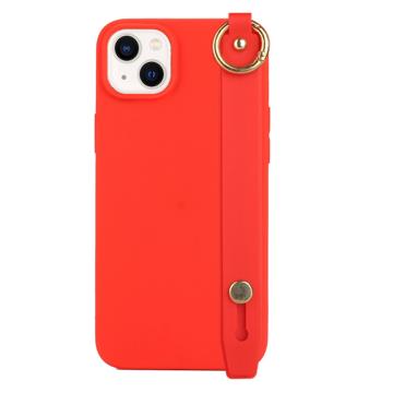 Candy Color iPhone 14 Plus TPU Puzdro s Remienkom na Ruku - Červená