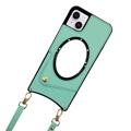 Fish Tail iPhone 14 Plus Potiahnuté Puzdro so Zrkadlom - Zelený