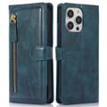 Vrecko na Zips iPhone 14 Pro Puzdro na Peňaženku - Modrá