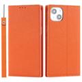 iPhone 14 Wallet Leather Puzdro s RFID - Oranžová