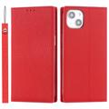 iPhone 14 Wallet Leather Puzdro s RFID - Červená