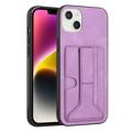 YB iPhone 14 Potiahnuté Puzdro so Stojanom a Držiakom na Karty - Fialový