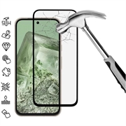Google Pixel 8a Úplný chránič sklenenej obrazovky - Čierny okraj
