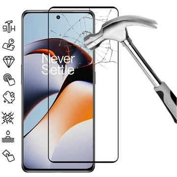 OnePlus 12R/Ace 3 Úplný chránič sklenenej sklenenej obrazovky - Čierny okraj