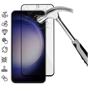 Samsung Galaxy S23 FE Úplný chránič sklenenej sklenenej obrazovky - Čierny okraj