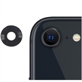iPhone SE (2022)/SE (2020) Šošovka Fotoaparátu Kov a Ochrana z Tvrdeného Skla - Čierna