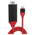 Full HD Lightning to HDMI AV adaptér - iPhone, iPad, iPod (Hromadné vyhovujúce) - Červená