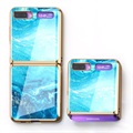 GKK maľované temperované sklo Samsung Galaxy Z Flip Case - Modrá morská voda