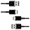 Samsung USB-A / USB-C kábel EP-DG930MBEGWW-2 ks. - Čierna