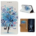 Glam Series Sony Xperia 5 II Pas v peňaženke - kvitnúci strom / modrá
