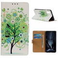 Glam Series Sony Xperia 5 II Pas v peňaženke - kvitnúci strom / zelená