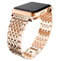 Apple Watch Series Ultra 2/Ultra/10/9/8/7/SE/6/5/4/3/2/1 Glam Strap - 45 mm/44 mm/42 mm - ružové zlato