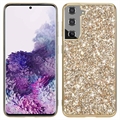 Glitter Series Hybridné puzdro Samsung Galaxy S21 FE 5G - Zlato