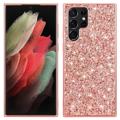 Glitter Series Hybridné puzdro Samsung Galaxy S23 Ultra 5G - Ružové zlato