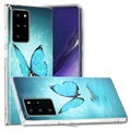 Samsung Galaxy Note20 Ultra Glow v tmavo TPU - Blue / Butterfly