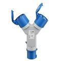 Goobay CEE Adapter - CEE Plug to 2x CEE Coupler - 16A, 3680W