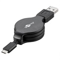 Goobay stiahnuteľný USB 2.0 / USB 3.1 kábel typu C - čierna