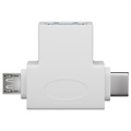Goobay USB 3.0 do MicrousB a USB-C T-Adapter-biela