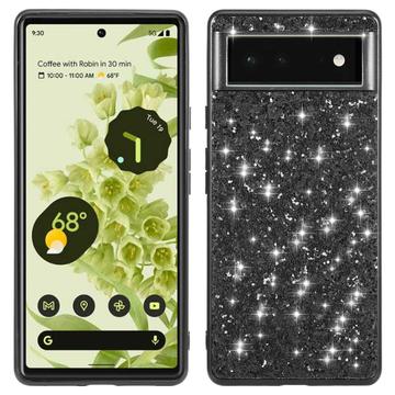 Glitter Series Hybridné puzdro Google Pixel 8a - Čierne