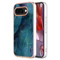 Google Pixel 9a Marble Pattern Electroplated IMD TPU Case - Green