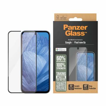 Ochrana obrazovky z tvrdeného skla Google Pixel 9a PanzerGlass Ultra-Wide Fit EasyAligner - Čierny okraj