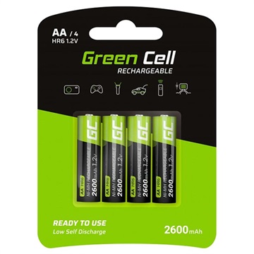 Zelené bunky HR6 nabíjateľné batérie AA - 2600 mAh - 1x4
