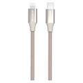 GreyLime 18W opletený USB-C / Lightning kábel – MFi Certified – 1m – Béžový