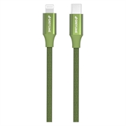 GreyLime 18W opletený USB-C / Lightning kábel - MFi Certified - 1m