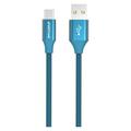 Pletený Kábel USB-A / USB-C GreyLime - 1m - Modrá
