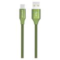 Pletený Kábel USB-A / USB-C GreyLime - 1m - Zelená