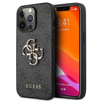 Hádajte 4G veľké kovové logo iPhone 13 Pro Max Hybrid Case - Black