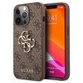 Hádajte 4G veľké kovové logo iPhone 13 Pro Max Hybrid Case - Brown