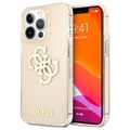 Hádajte trblietky 4G veľké logo iPhone 13 Pro Hebrid Case - Gold
