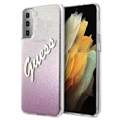 Hádajte trblietavé skript Gradient Samsung Galaxy S21+ 5G Case - Pink