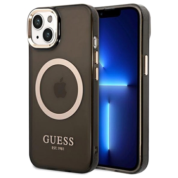 Guess Gold Outline MagSafe iPhone 14 Hybridné Puzdro