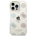 Hybridné Puzdro Guess Peony Glitter iPhone 14 Pro Max – Biele