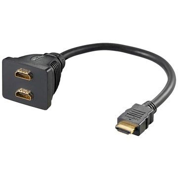 Adaptér HDMI / 2X HDMI so zlatými kontaktmi - 10 cm