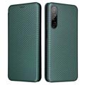 HTC Desire 22 Pro Pase Peňaženka - Uhlíkové Vlákno