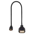 Hama Flexi -Slim MicrousB OTG Adapter Cable - 0,15 m - čierna