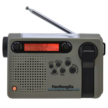 Hanrongda HRD -900 Kempingové rádio s baterkou a SOS Alarm - Orange