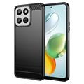 Honor 200 Smart/X7c Puzdro z Brúseného TPU - Uhlíkové Vlákno - Čierne