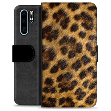 Huawei P30 Pro prémiové puzdro na peňaženku - Leopard